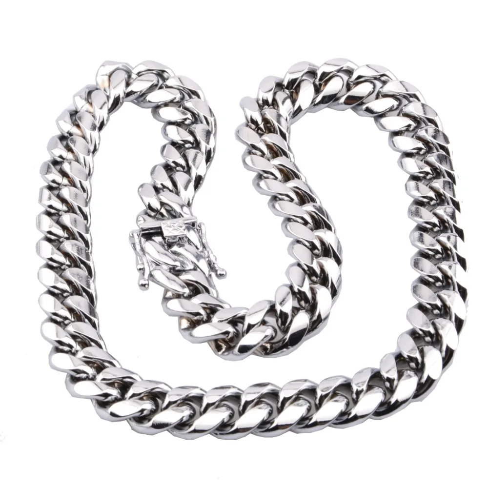 7-40" High Polished Silver Color Miami Curb Cuban Link Chain For Men 12mm Necklace Or Bracelet Biker Jewelry Stainless Steel
7-40" High Polished Silver Color Miami Curb Cuban Link Chain For Men 12mm Necklace Or Bracelet Biker Jewelry Stainless Steel