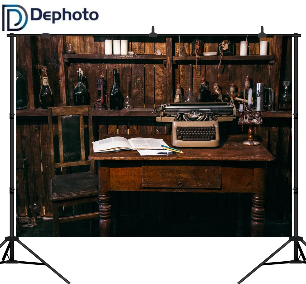 Фотофоны для студийной фотосъемки с изображением старой печатной машинки, настольного стула в помещении
Фотофоны для студийной фотосъемки с изображением старой печатной машинки, настольного стула в помещении