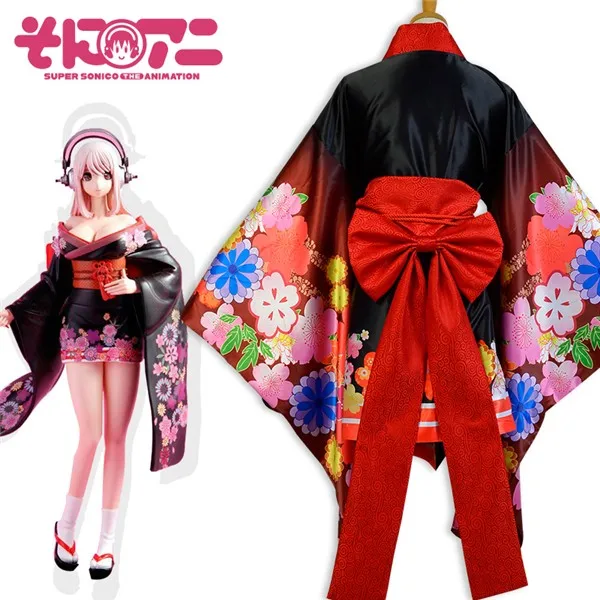 Anime Party Fashion Super Sonico THE ANIMATION Cosplay Costume Red Black Kimono Lolita Dress Skirt Halloween Suit For Women Outf
Anime Party Fashion Super Sonico THE ANIMATION Cosplay Costume Red Black Kimono Lolita Dress Skirt Halloween Suit For Women Outf