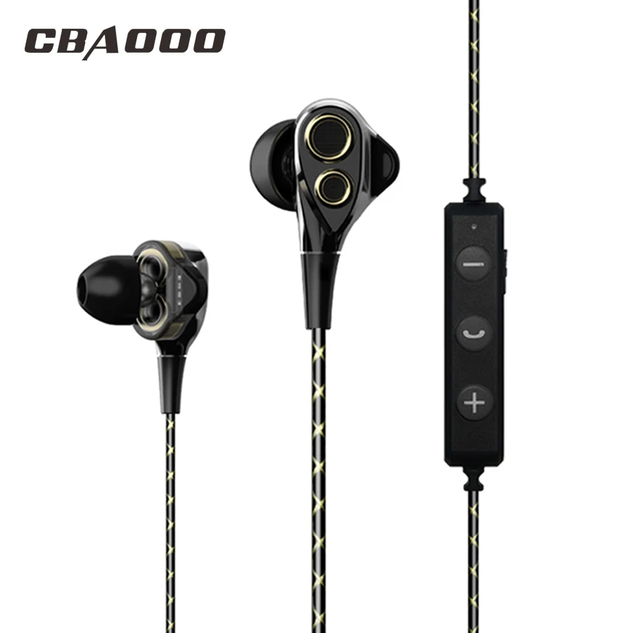 Wireless Bluetooth Earphone DT100 Dual drive hifi Super bass Stereo With Mic For phone xiaomi huawei | Электроника