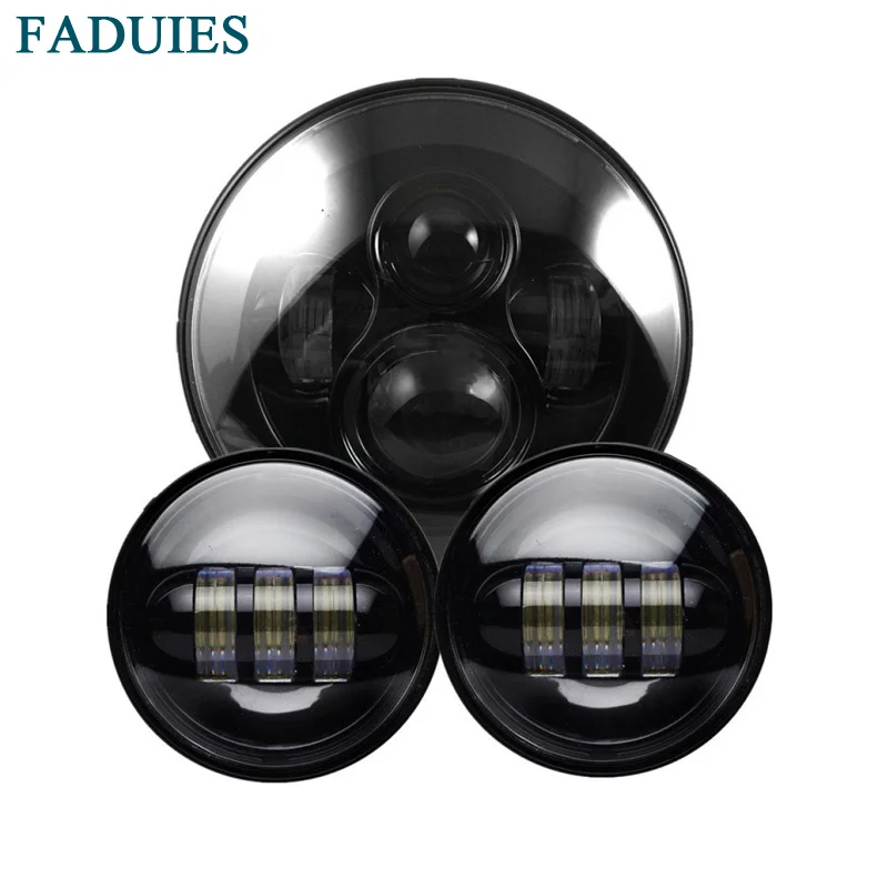FADUIES 7 Inch Round Motorcycle H4 High/Low Beam LED Headlamp With 4.5" Led Fog Light For Harley- Motorcycle Led headlamp
FADUIES 7 Inch Round Motorcycle H4 High/Low Beam LED Headlamp With 4.5" Led Fog Light For Harley- Motorcycle Led headlamp