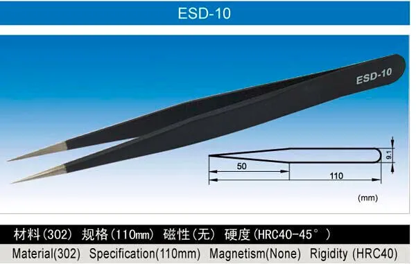 ESD Antistatic Tweezers, Plastic and Stainless Steel Tweezers ESD Repair Tools, ESD Presicion Tweezers
ESD Antistatic Tweezers, Plastic and Stainless Steel Tweezers ESD Repair Tools, ESD Presicion Tweezers