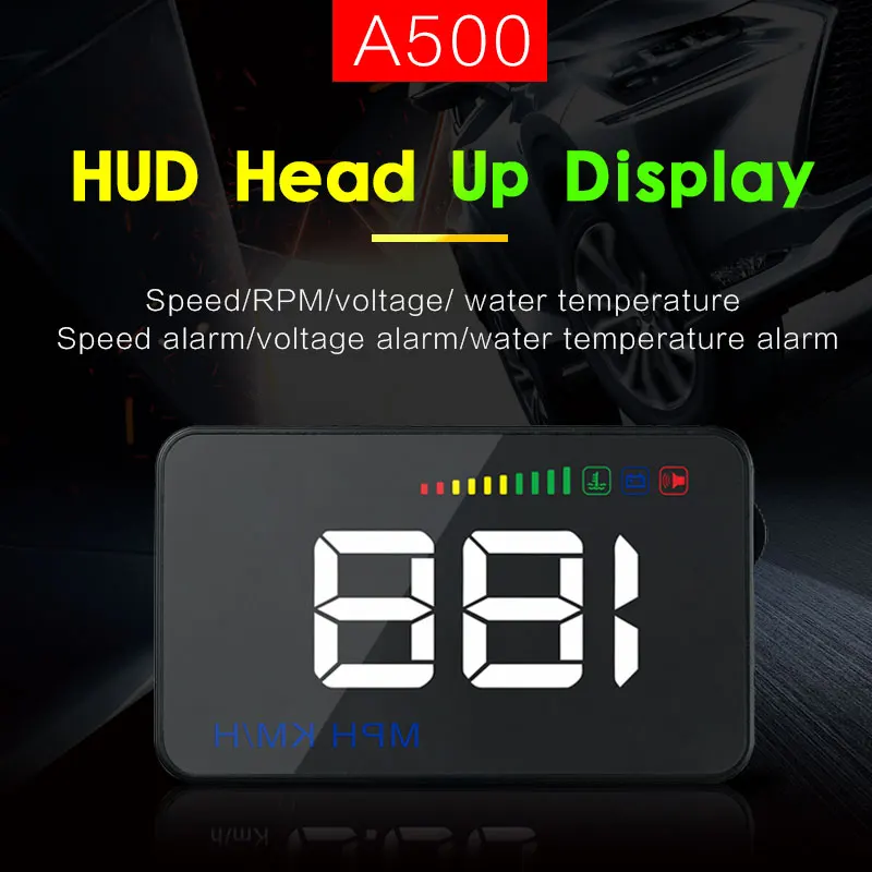 

RMLKS A500 3.5 Inch Car HUD Head Up Display Speedometer OBD2 OBDII EUOBD Auto Projector Parameter Display with Overspeed Warning