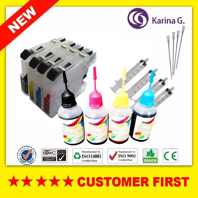 4PCS Refillable ink cartridge for Brother LC133 + 4pcs 50ml Dye ink for Brother MFC-J4410DW MFC-J4510DW MFC-J4710DW DCP-J4110DW
4PCS Refillable ink cartridge for Brother LC133 + 4pcs 50ml Dye ink for Brother MFC-J4410DW MFC-J4510DW MFC-J4710DW DCP-J4110DW