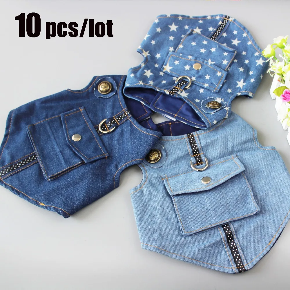 10Pcs Denim Pet Dog Vest insect Puppy Cat Jacket Clothing for small dog Animal Jean Coat Overalls clothes for Pet Dogs
10Pcs Denim Pet Dog Vest insect Puppy Cat Jacket Clothing for small dog Animal Jean Coat Overalls clothes for Pet Dogs