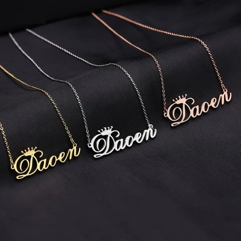 Personalized Crown Name Necklaces Pendants Stainless Steel Custom Nameplate Choker Jewelry Gifts For Women Bijoux Accessories
Personalized Crown Name Necklaces Pendants Stainless Steel Custom Nameplate Choker Jewelry Gifts For Women Bijoux Accessories