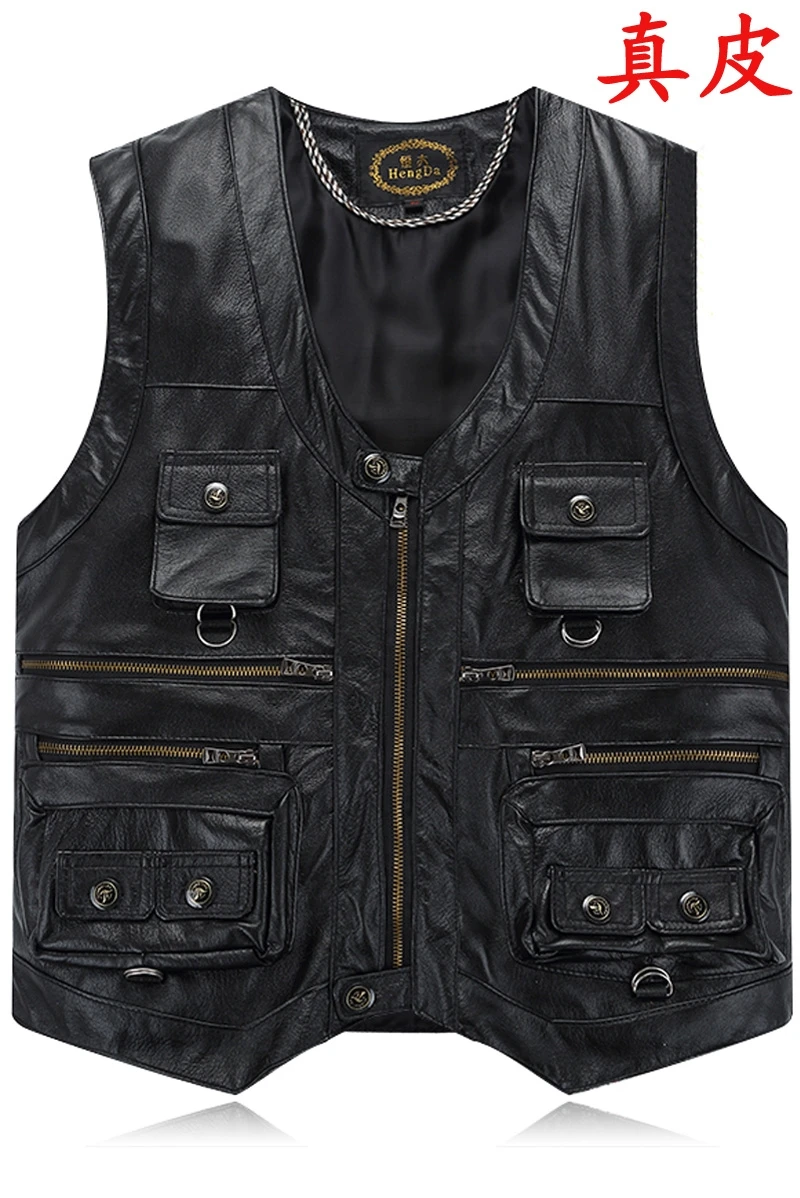 CO autumn of 2019 leather vest The first layer leather vest pocket more leather vest
CO autumn of 2019 leather vest The first layer leather vest pocket more leather vest