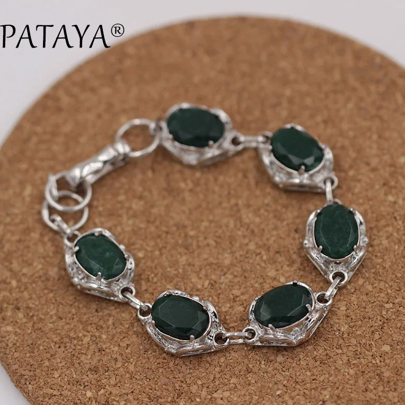 PATAYA Woman Jewelry Bohemian High End Mix Green Natural Stone Bracelet Vintage True Platinum Color Link Bracelet
PATAYA Woman Jewelry Bohemian High End Mix Green Natural Stone Bracelet Vintage True Platinum Color Link Bracelet