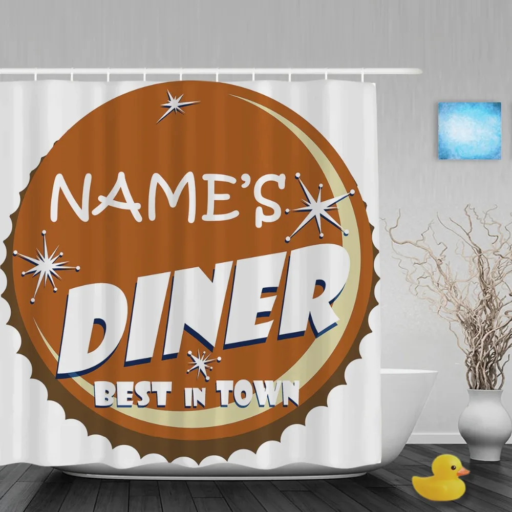 Personalized Home Decor Shower Curtain Retro Diner Best In Time Bathroom Shower Curtains Polyester Fabric With Hooks
Personalized Home Decor Shower Curtain Retro Diner Best In Time Bathroom Shower Curtains Polyester Fabric With Hooks