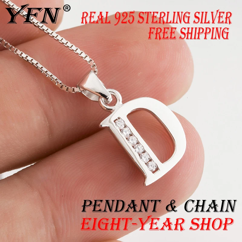 YFN Brand 925 Sterling Silver Pendant Choker Jewelry For Women Girl Initial Classic Letter D Pendants Necklaces 18inch Chain
YFN Brand 925 Sterling Silver Pendant Choker Jewelry For Women Girl Initial Classic Letter D Pendants Necklaces 18inch Chain