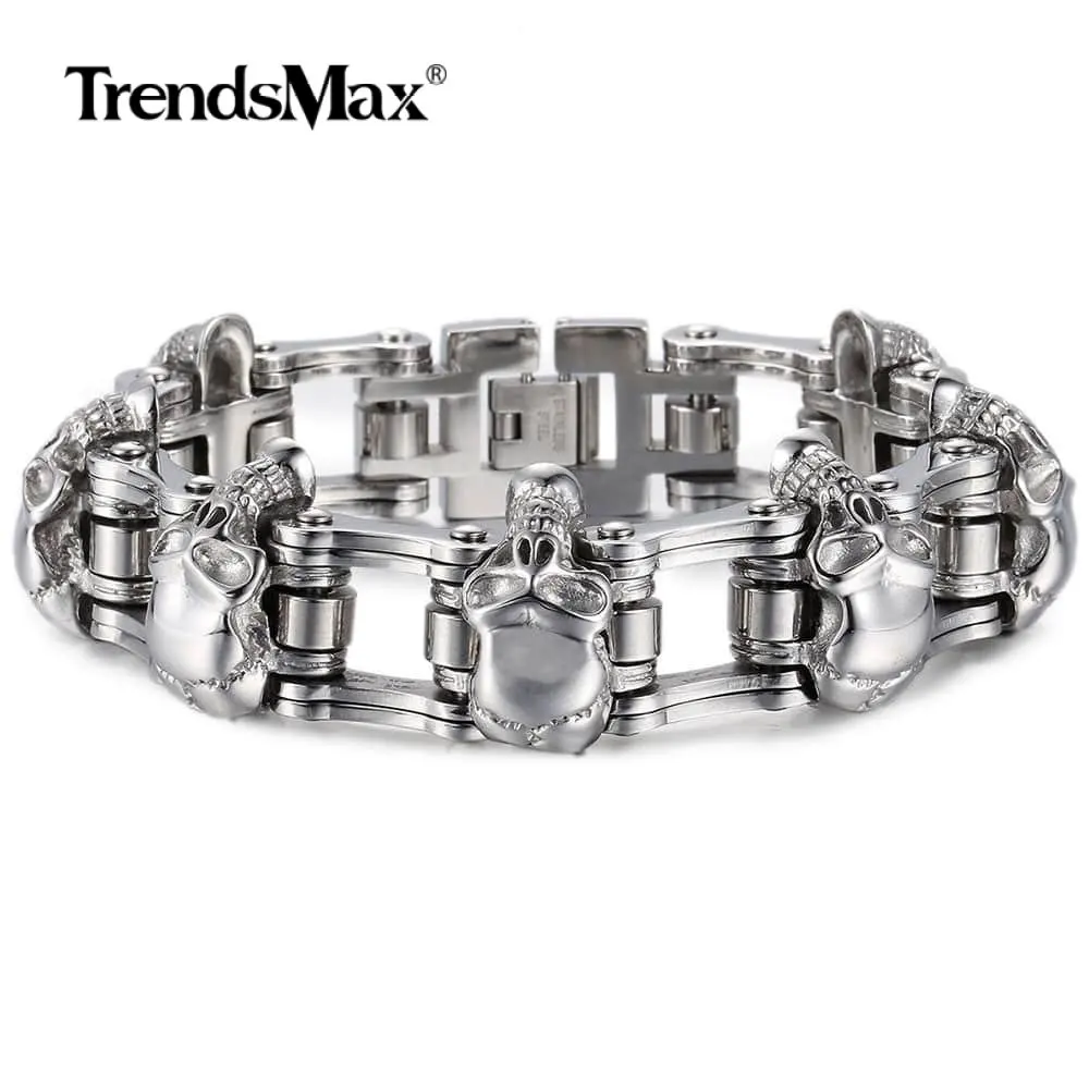 Браслет из нержавеющей стали Trendsmax 316L 3/7, браслет-цепочка с черепом, Байкерский велосипедный браслет для мужчин и мальчиков, мужские ювелирн...
Браслет из нержавеющей стали Trendsmax 316L 3/7, браслет-цепочка с черепом, Байкерский велосипедный браслет для мужчин и мальчиков, мужские ювелирн...