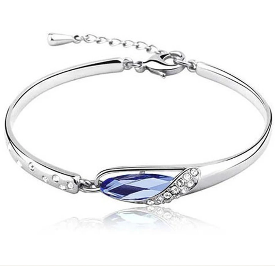 Austrian crystal jewelry Fashion Bracelet Bangle on silver Plated AAA Crystal for Women free shipping | Украшения и аксессуары