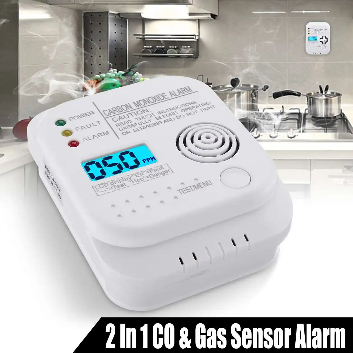 Carbon Monoxide Detectors Poisoning Alarm Home Security LCD Gas Sensor Detector 85dB Warning-up High Sensitive Poisoning Alarm
Carbon Monoxide Detectors Poisoning Alarm Home Security LCD Gas Sensor Detector 85dB Warning-up High Sensitive Poisoning Alarm