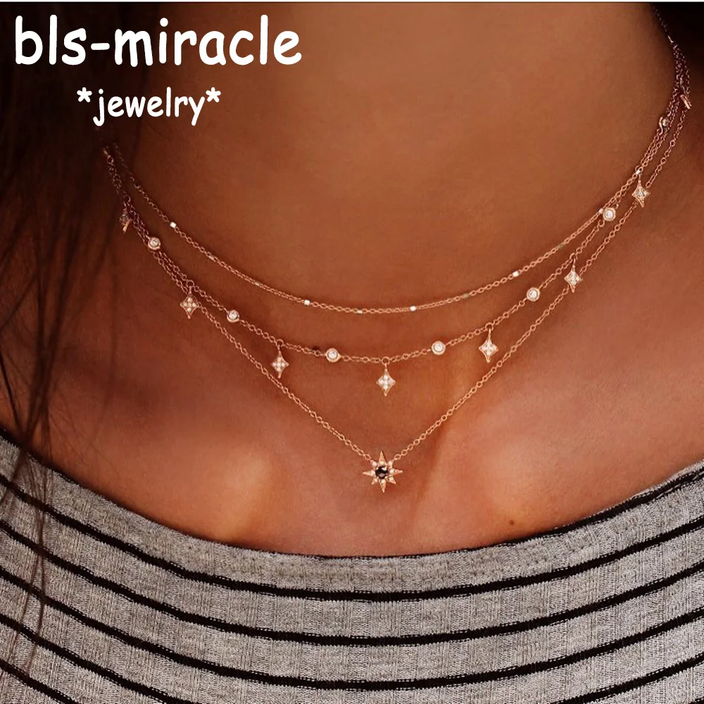 Bls-miracle Boho Crystal Pendant Necklace Fashion Multilayer Star Necklaces Statement Deck Chain For Women Jewelry Gift NX-53
Bls-miracle Boho Crystal Pendant Necklace Fashion Multilayer Star Necklaces Statement Deck Chain For Women Jewelry Gift NX-53