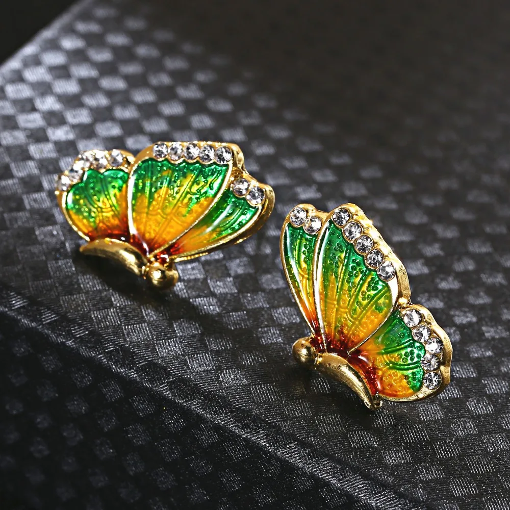 Oil Painted Butterfly Stud Earrings Rhinestone Wild Animal Female Women Birthday Party Jewelry Girls Best Gift 3 Colors
Oil Painted Butterfly Stud Earrings Rhinestone Wild Animal Female Women Birthday Party Jewelry Girls Best Gift 3 Colors