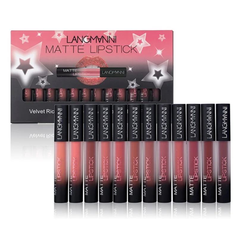 12pcs Waterproof Matte Lip gloss Kit lip Tint Liquid Lipstick Lip Gloss Suit Maquiagem Lip Gloss Cosmetic Beauty Makeup
12pcs Waterproof Matte Lip gloss Kit lip Tint Liquid Lipstick Lip Gloss Suit Maquiagem Lip Gloss Cosmetic Beauty Makeup