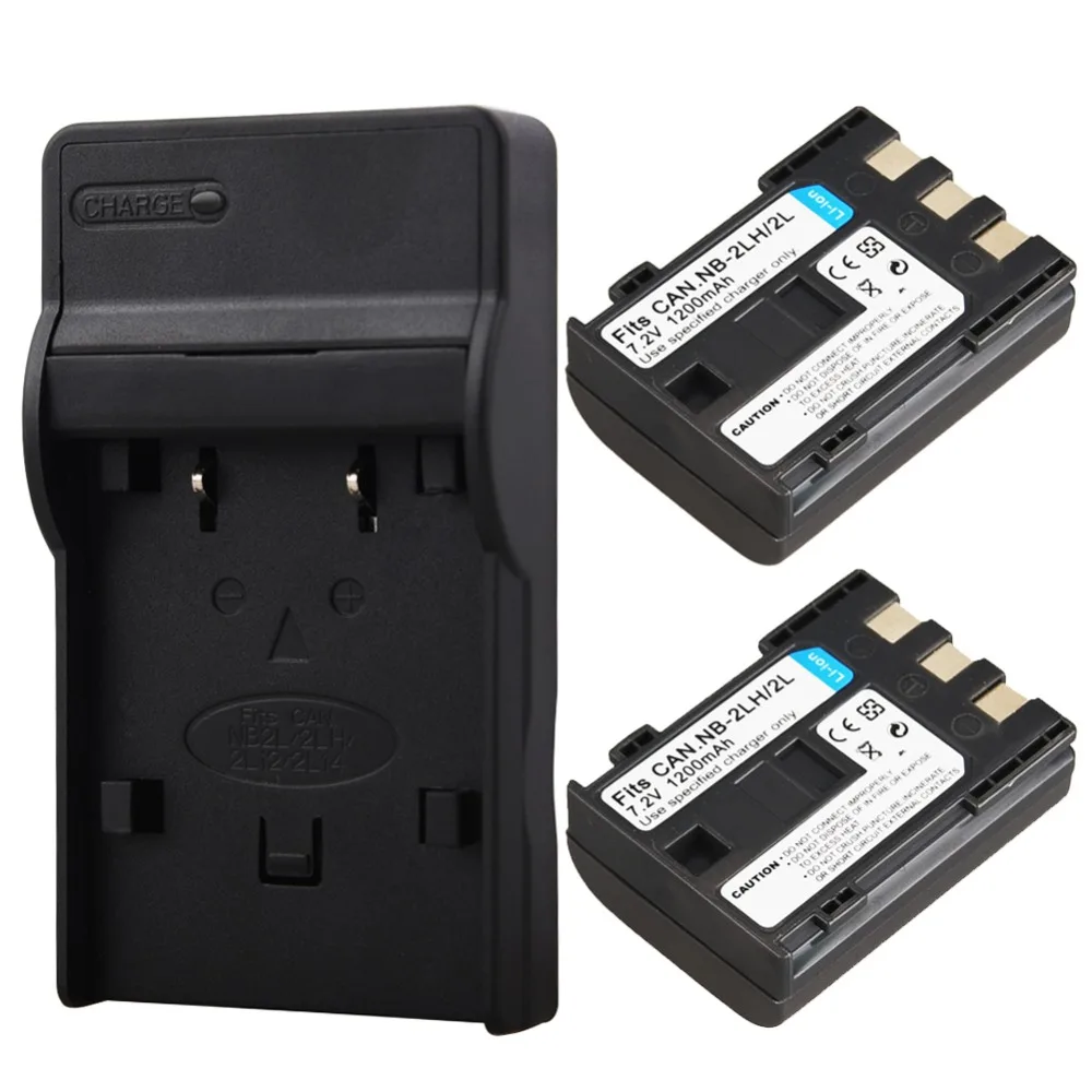 2x1200mAh NB 2L 2LH NB2LH батарея + USB зарядное устройство для Canon PowerShot S30 S50 S60 S80 EOS 350D MV940 MV901 Li