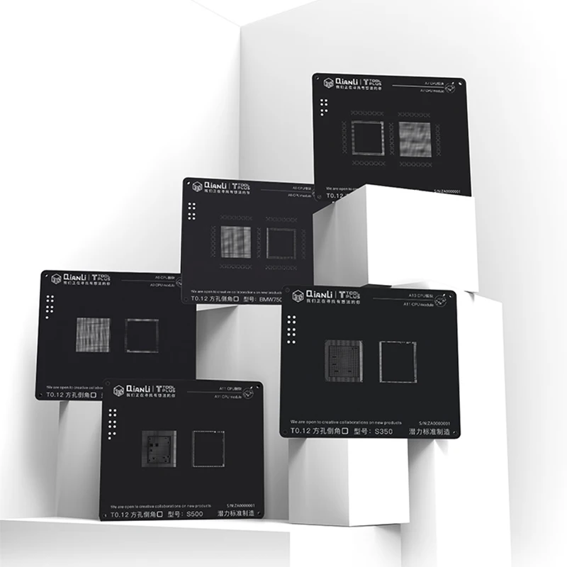 3D Черный трафарет BGA шаблон для посадки олова iPhone CPU A7 A8 A9 A10 A11 паяльная сетка с