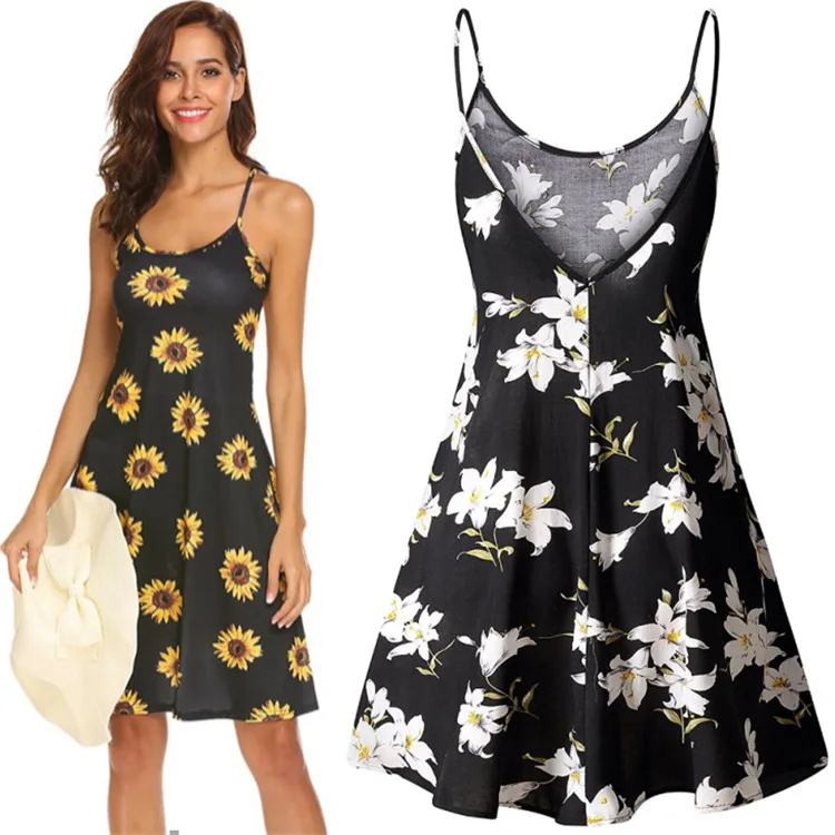 BYUAN Ladies Dresses Spaghetti Strap Women Dress 2018 Summer Casual Beach Floral Print Dress Lady Sleeveless Sexy Dress Women
BYUAN Ladies Dresses Spaghetti Strap Women Dress 2018 Summer Casual Beach Floral Print Dress Lady Sleeveless Sexy Dress Women