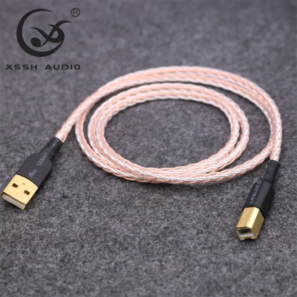 Кабели USB XSSH Audio Сделай Сам OCC 7n Медь Серебро смешанные OFC медный проводник A к B