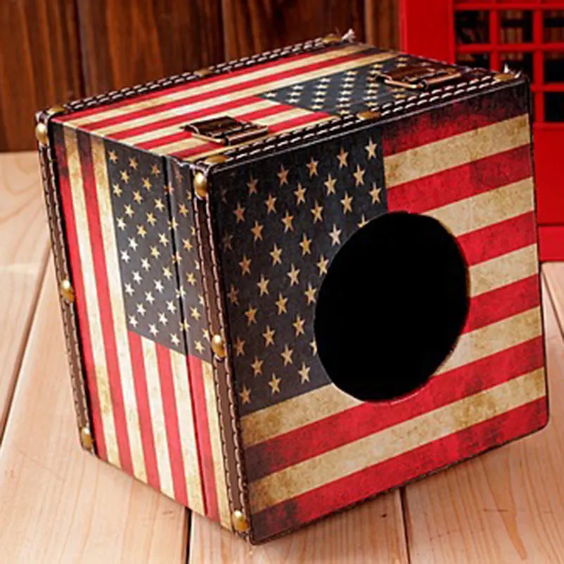 Flag Vinatge Wooden Tissue Box Storage Jewel Boxs for Home Decoration Retro nuova scatola del tessuto RT99 | Дом и сад