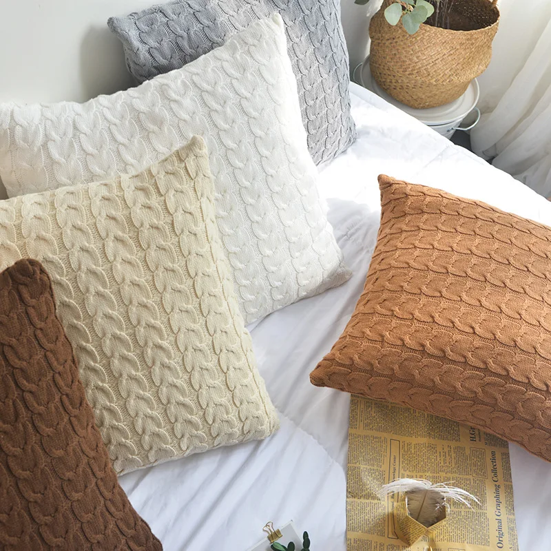 Modern Decorative Pillows Case Pillow Cover Knitted Cushion Cover Crochet Home Decor Solid Red Gray Pillow Cover For Sofa
Modern Decorative Pillows Case Pillow Cover Knitted Cushion Cover Crochet Home Decor Solid Red Gray Pillow Cover For Sofa
