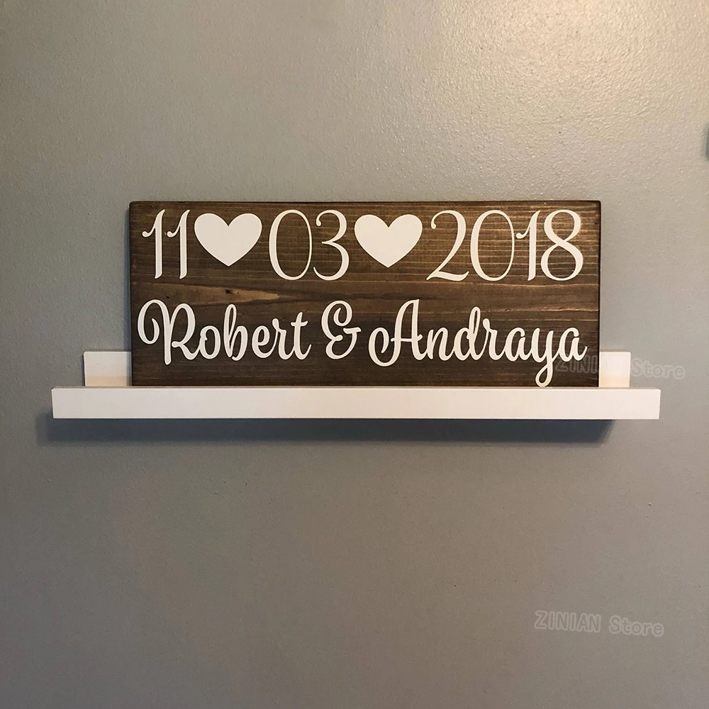 Wedding Engagement Date Sign Stickers Custom Groom Bride Name Vinyl Wall Decal Wooden Personalised Gifts for Wedding Z290
Wedding Engagement Date Sign Stickers Custom Groom Bride Name Vinyl Wall Decal Wooden Personalised Gifts for Wedding Z290