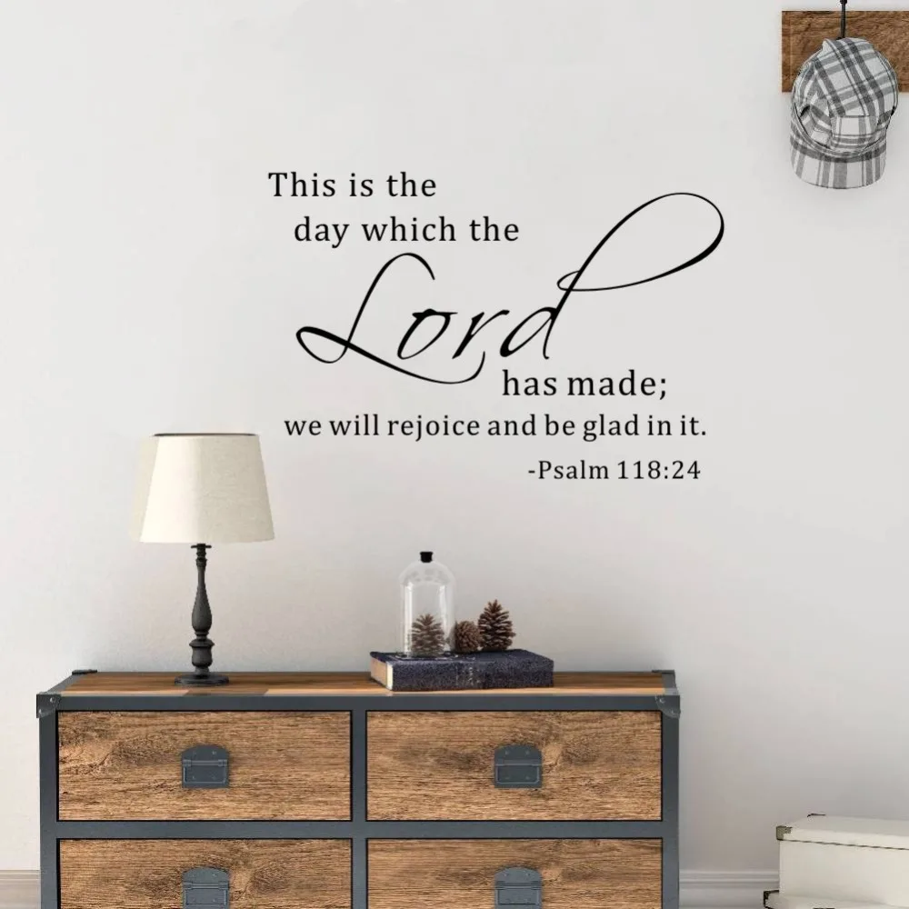 Psalm 118:24 художественная работа с цитатами наклейки на стену Виниловые буквы для