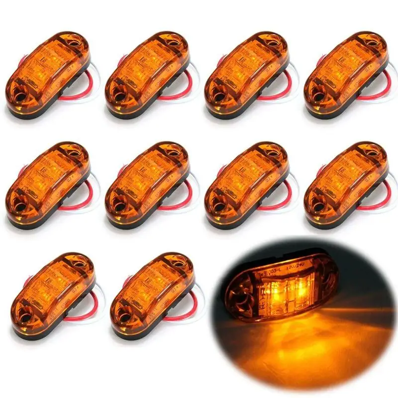 10pcs 2LED 9-30V Oval LED Trailer Truck Clearance Light Side Marker Light (Yellow)
10pcs 2LED 9-30V Oval LED Trailer Truck Clearance Light Side Marker Light (Yellow)