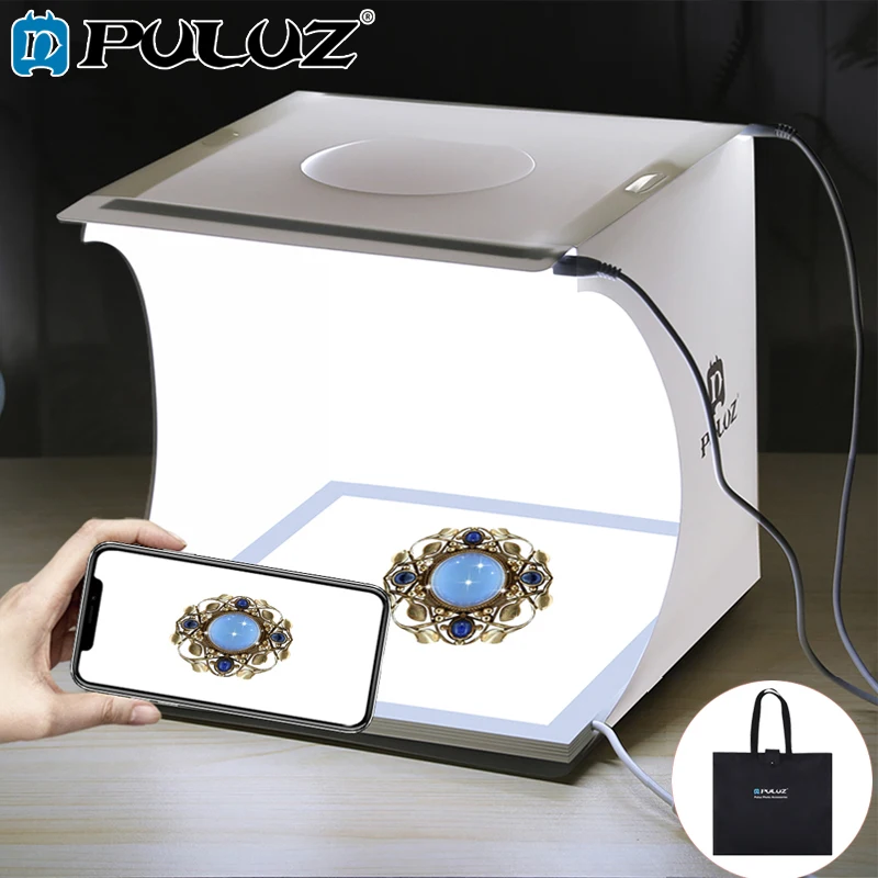 PULUZ 20cm Mini Photo Box Studio Shadowless Light Lamp Panel Pad+Studio Shooting Tent White Light Box Tent Box Kit
PULUZ 20cm Mini Photo Box Studio Shadowless Light Lamp Panel Pad+Studio Shooting Tent White Light Box Tent Box Kit