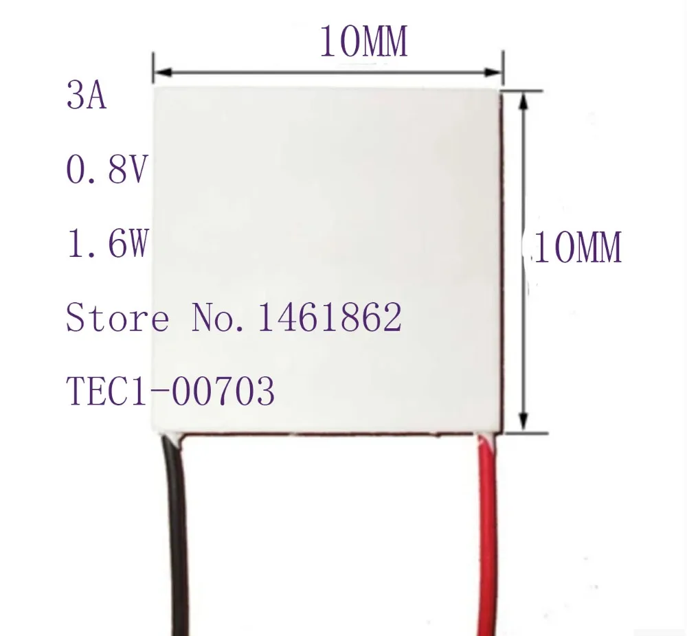 TEC1-00703 3A 0.8V 1.6W 10*10MM Electronic Components mini refrigeration small micro cooling plate used for projector and copier
TEC1-00703 3A 0.8V 1.6W 10*10MM Electronic Components mini refrigeration small micro cooling plate used for projector and copier