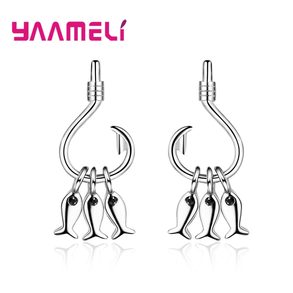 New Arrivals Women Girl Earrings Gifts Fine Pure 925 Sterling Silver Fish and Hook Charms Lovely Brincos Pendientes Jewelry
New Arrivals Women Girl Earrings Gifts Fine Pure 925 Sterling Silver Fish and Hook Charms Lovely Brincos Pendientes Jewelry