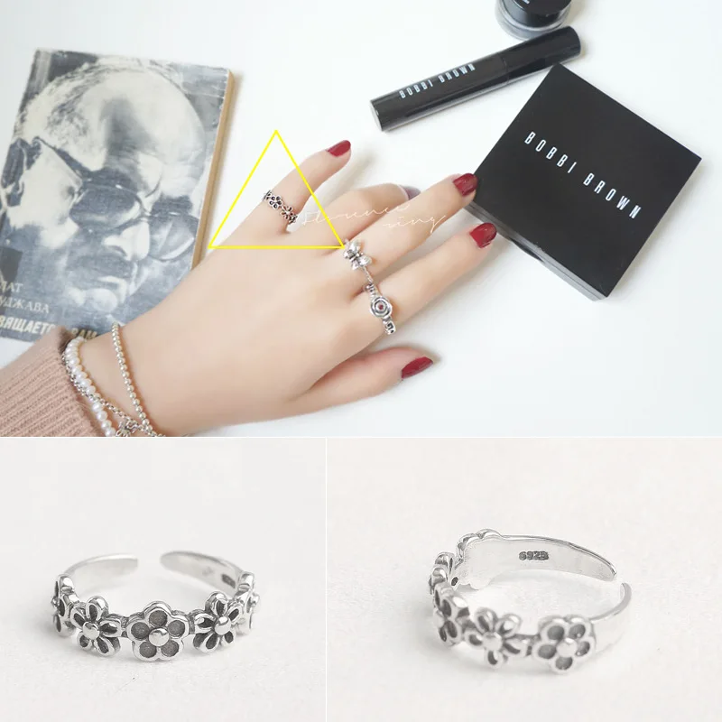 Genuine 925 Sterling Silver Adjustable Cuff Ring For Women Vintage Hollow Plum Fashion Punk Style Adjustable Fine Jewels
Genuine 925 Sterling Silver Adjustable Cuff Ring For Women Vintage Hollow Plum Fashion Punk Style Adjustable Fine Jewels