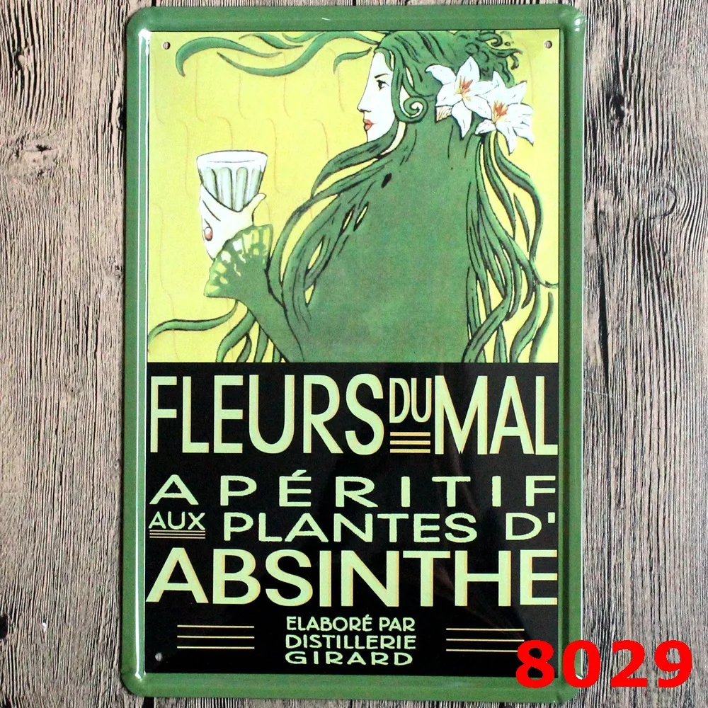 30x20 см Fleurs MAL Винтаж Домашний Декор жестяной коробке знак Настенный декор