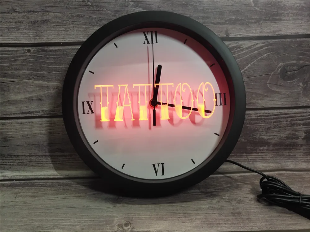 

Тату-Магазин Бар Паб искусство пирсинг приложение RGB 5050 светодиодный неоновый светильник знаки настенные часы