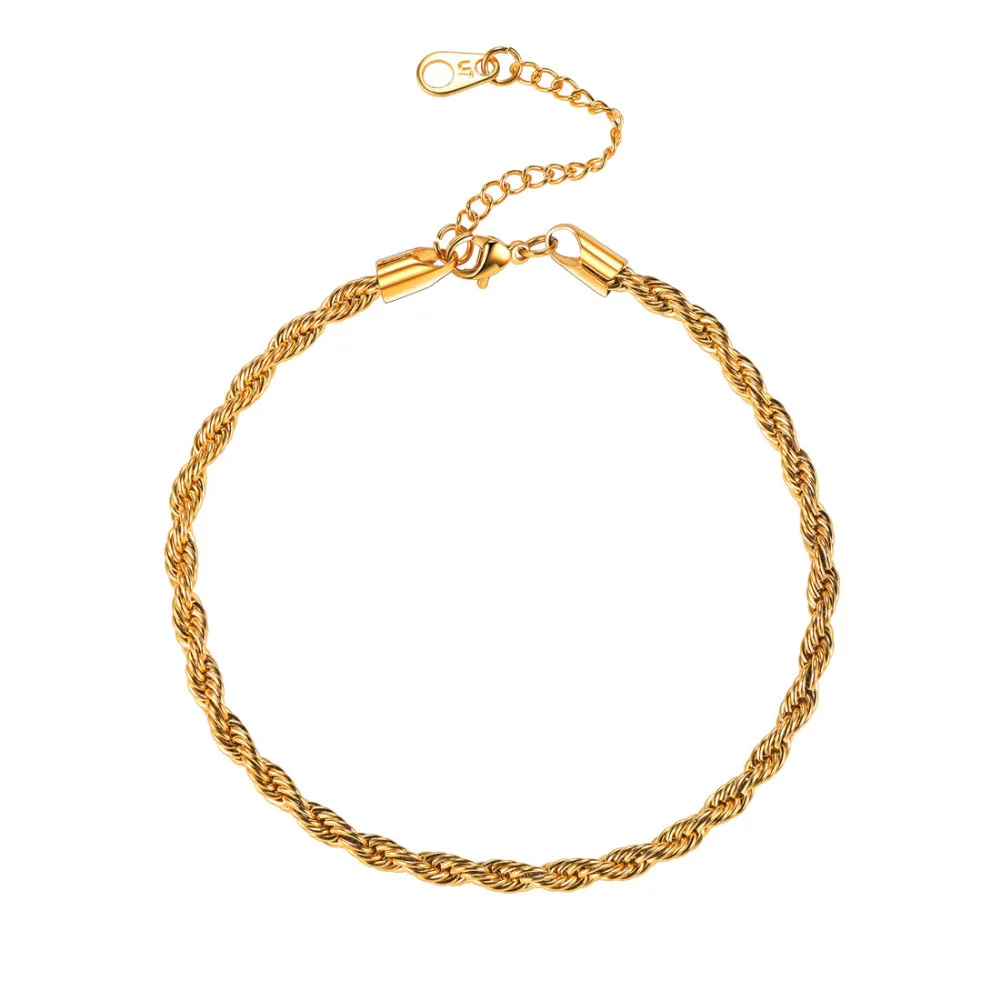 Factory hot sale high quality fast delivery stainless steel 3mm women elegant rope shape anklet GA2173G
Factory hot sale high quality fast delivery stainless steel 3mm women elegant rope shape anklet GA2173G