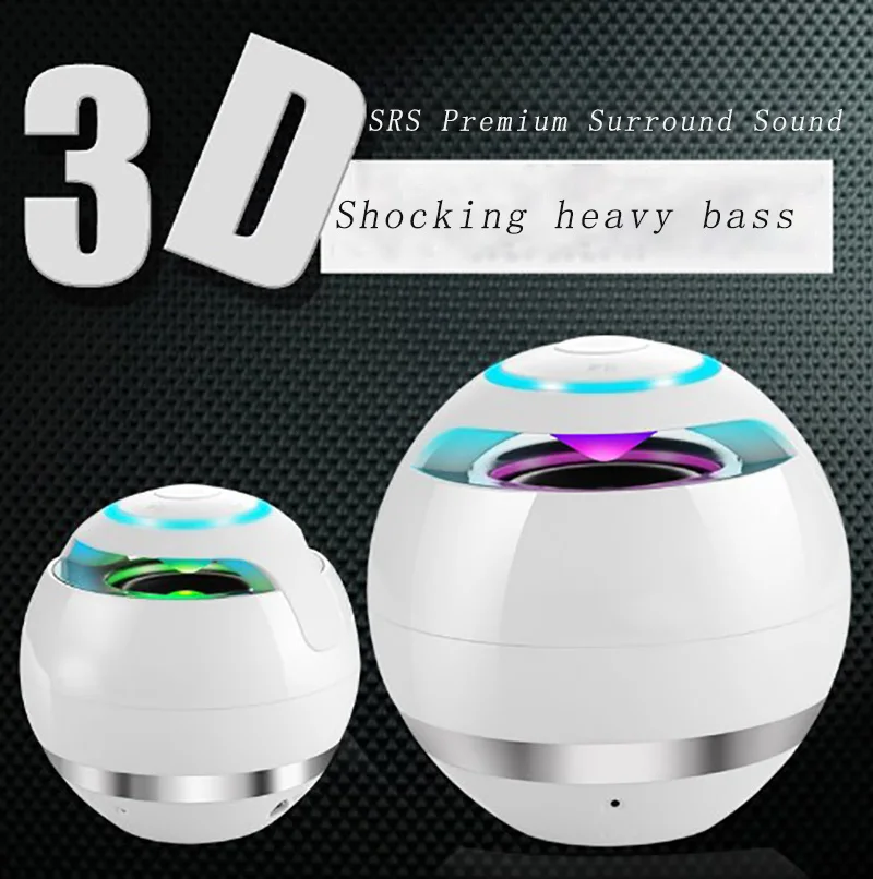 Smart Bluetooth speakers seven colors LED light emitting HIFI 3D stereo surround sound effect super bass HD call support TF card
Smart Bluetooth speakers seven colors LED light emitting HIFI 3D stereo surround sound effect super bass HD call support TF card