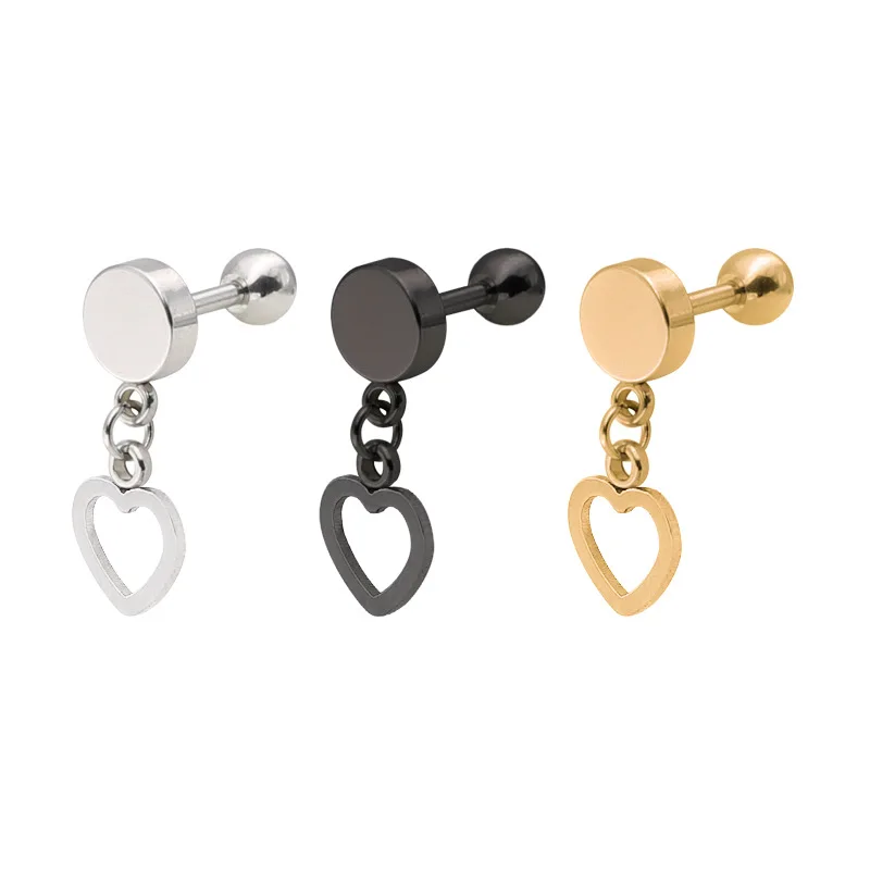 Simple Fashion Personality Pie Barbell with Love Heart Pendant Earrings Love Body Jewelry for Women 60pcs/lot
Simple Fashion Personality Pie Barbell with Love Heart Pendant Earrings Love Body Jewelry for Women 60pcs/lot