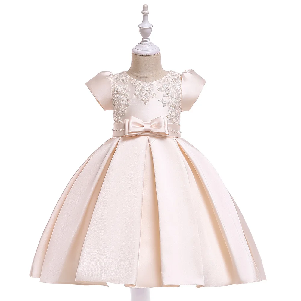 New 2021 A-Line Short Sleeves Champagne Satin Flower Girl Dresses Lace Appliques First Communion Dresses Party with Pearls
New 2021 A-Line Short Sleeves Champagne Satin Flower Girl Dresses Lace Appliques First Communion Dresses Party with Pearls