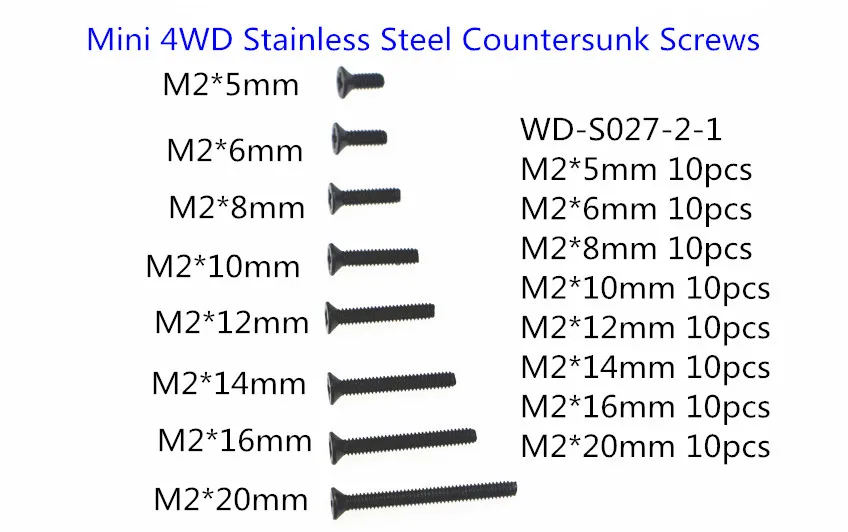 Free Shipping 80Pcs Screws with Nuts RFDTYGR RC Mini 4wd M2 Stainless Steel Countersunk Screws Black Screws For Tamiya MINI 4WD
Free Shipping 80Pcs Screws with Nuts RFDTYGR RC Mini 4wd M2 Stainless Steel Countersunk Screws Black Screws For Tamiya MINI 4WD