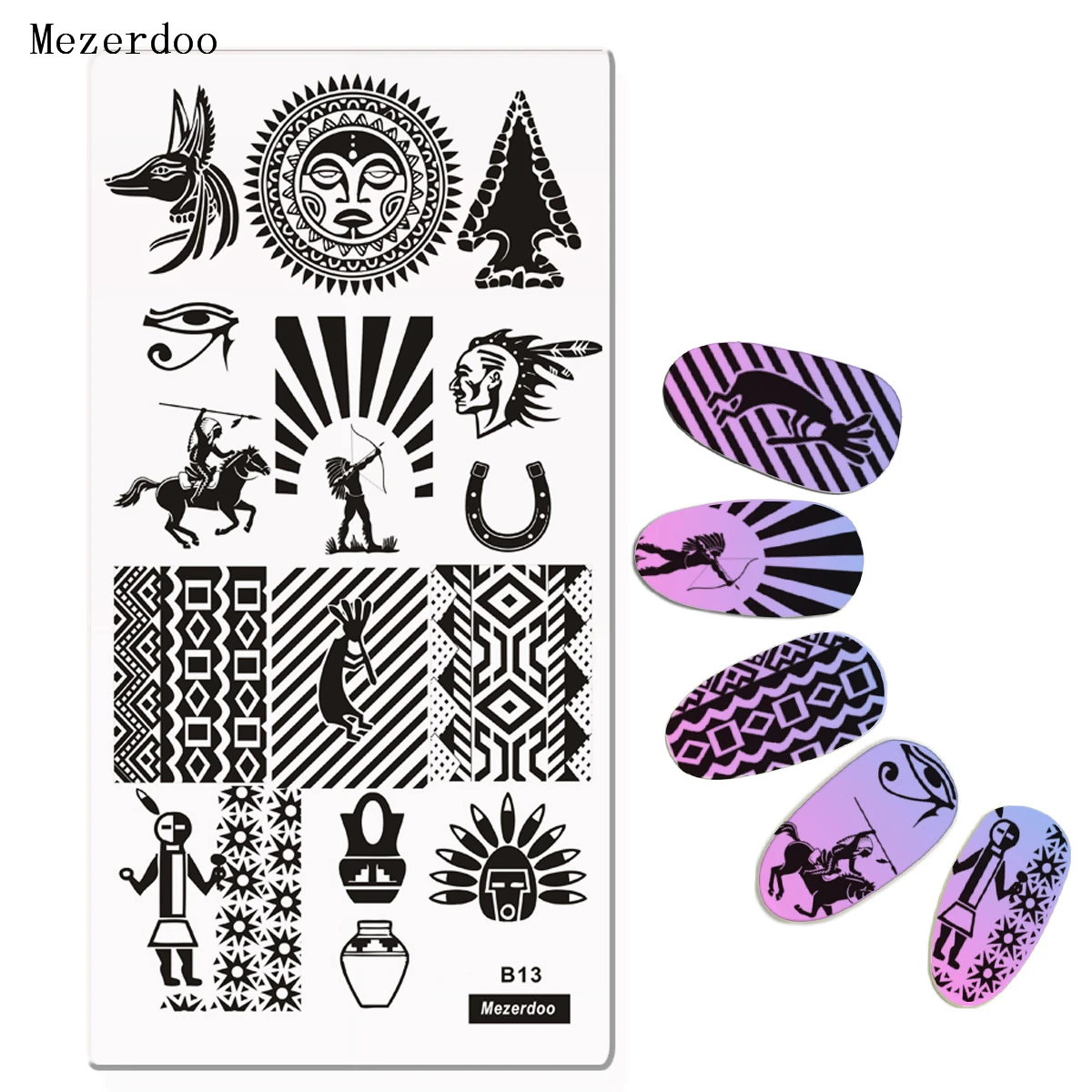 1Pcs Indian Theme Nail Stamping Plates Bow and Arrow Design Template Image Plate DIY Manicure Accessories Kit Mezerdoo B13
1Pcs Indian Theme Nail Stamping Plates Bow and Arrow Design Template Image Plate DIY Manicure Accessories Kit Mezerdoo B13