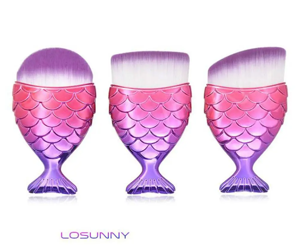 LOSUNNY 3 Pcs Sets Single Small Fish Bottom Brush Mermaid Tail Makeup Brush Beauty Fiber Hair Makeup Brushes Purple Handle
LOSUNNY 3 Pcs Sets Single Small Fish Bottom Brush Mermaid Tail Makeup Brush Beauty Fiber Hair Makeup Brushes Purple Handle