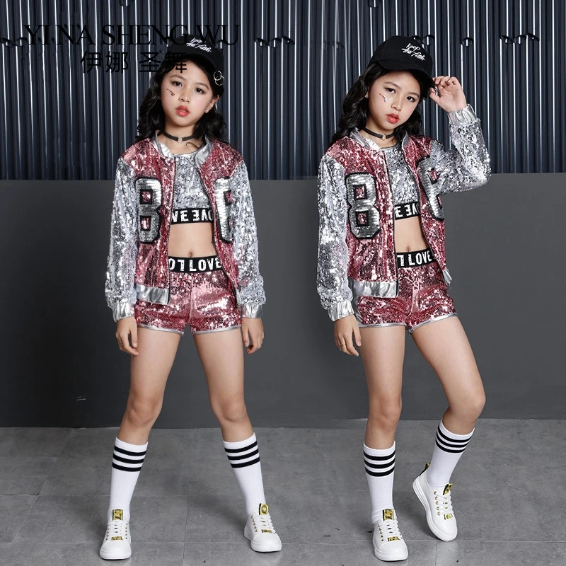 Jazz Dance Costumes For Girls Shining Street Dance Clothing for Girl Modern Dance Costumes Children Hip Hop Dance Costumes 2Pcs
Jazz Dance Costumes For Girls Shining Street Dance Clothing for Girl Modern Dance Costumes Children Hip Hop Dance Costumes 2Pcs