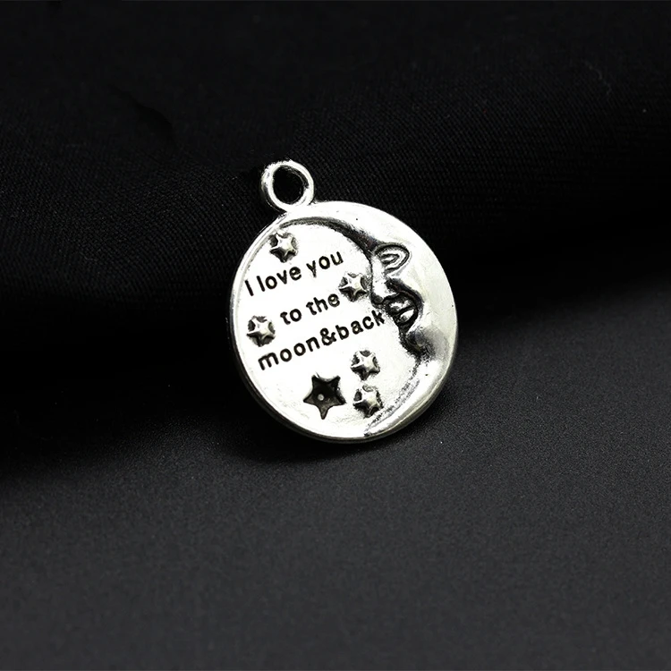 10PCS Alloy I LOVE YOU TO THE MOON AND BACK Round Pendant 22mm Jewelry Making Charms For Handmade Bracelet Necklace,Keychains
10PCS Alloy I LOVE YOU TO THE MOON AND BACK Round Pendant 22mm Jewelry Making Charms For Handmade Bracelet Necklace,Keychains
