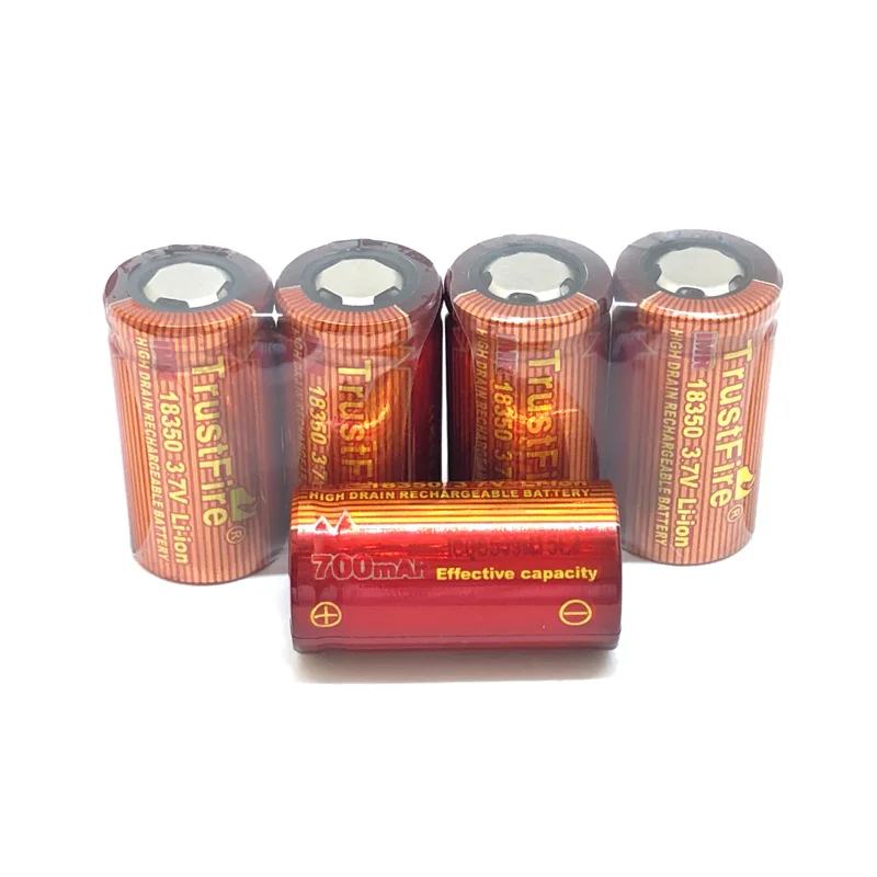 10pcs/lot TrustFire IMR 18350 700mAh 3.7V Rechargeable Lithium Battery High Drain Batteries for Electronic Smoke Flashlights
10pcs/lot TrustFire IMR 18350 700mAh 3.7V Rechargeable Lithium Battery High Drain Batteries for Electronic Smoke Flashlights
