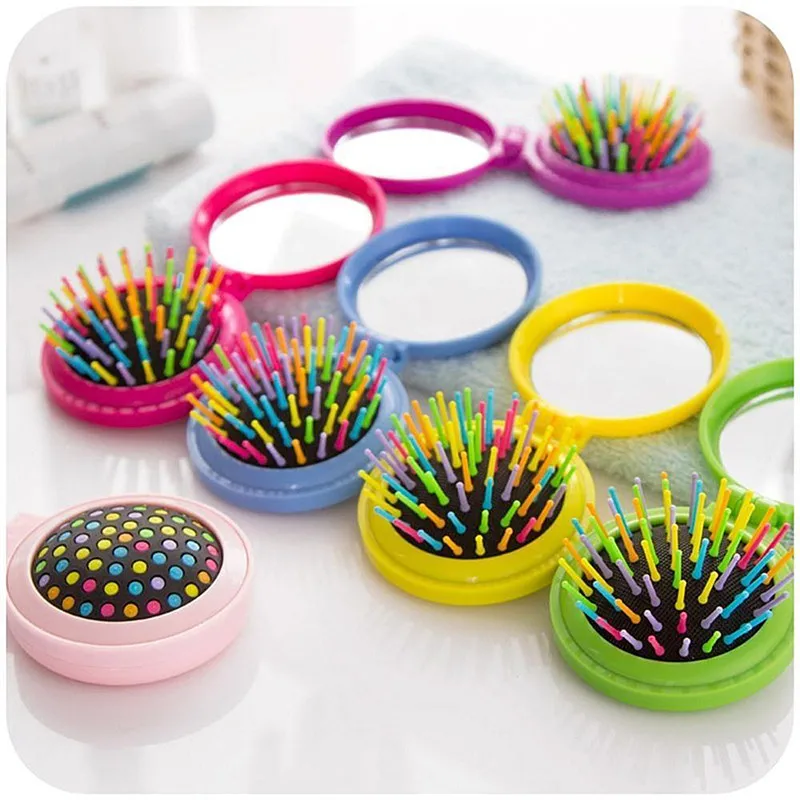 Girls Portable Mini Folding Comb Airbag Massage Round Travel Hair brush With Mirror
Girls Portable Mini Folding Comb Airbag Massage Round Travel Hair brush With Mirror