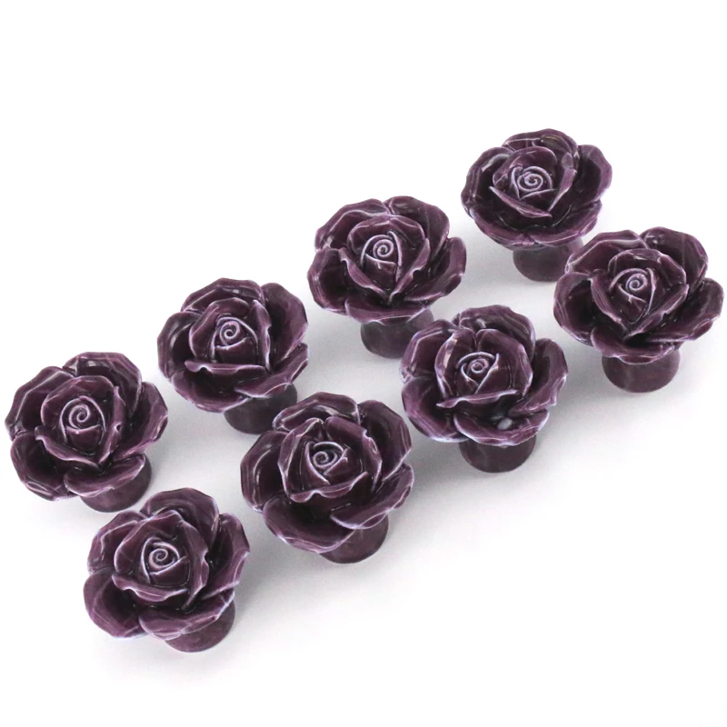 8PCS Purple Rose Flower Ceramic Door Knob Cabinet Drawer Kitchen Cupboard Handle DIY Wardrobe Pull Handle furniture
8PCS Purple Rose Flower Ceramic Door Knob Cabinet Drawer Kitchen Cupboard Handle DIY Wardrobe Pull Handle furniture