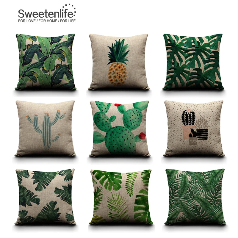 Sweetenlife чехол для подушки 50*50 наволочки декоративных подушек тропические растения