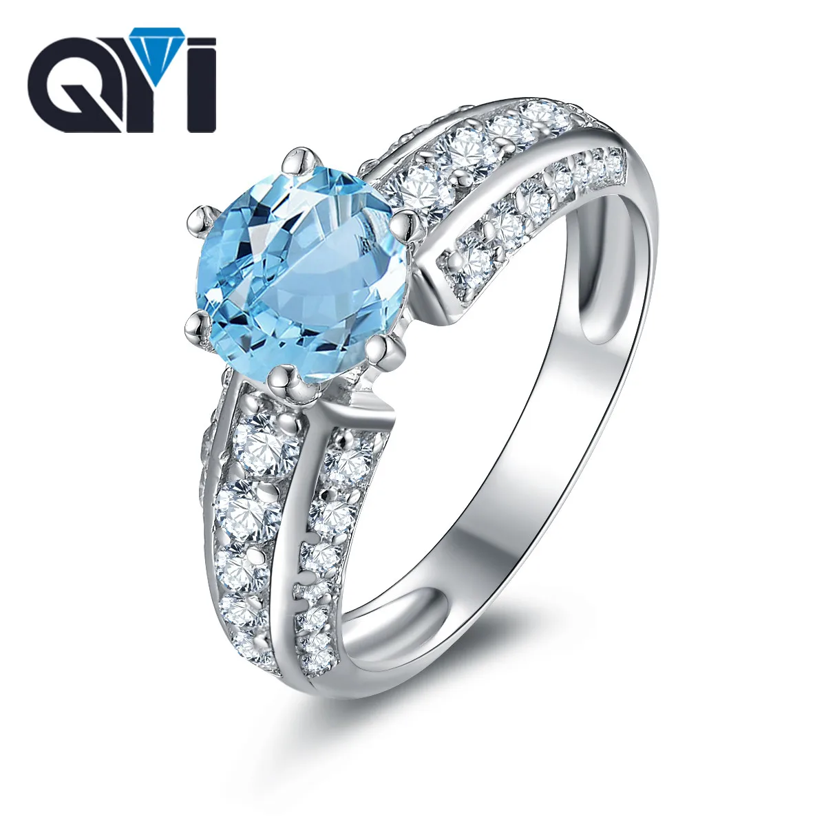 QYI 925 Sterling Silver Natural Sky Blue Topaz Rings Luxury 1.25 Ct Topaz Jewelry for Women Gemstone Engagement Ring
QYI 925 Sterling Silver Natural Sky Blue Topaz Rings Luxury 1.25 Ct Topaz Jewelry for Women Gemstone Engagement Ring