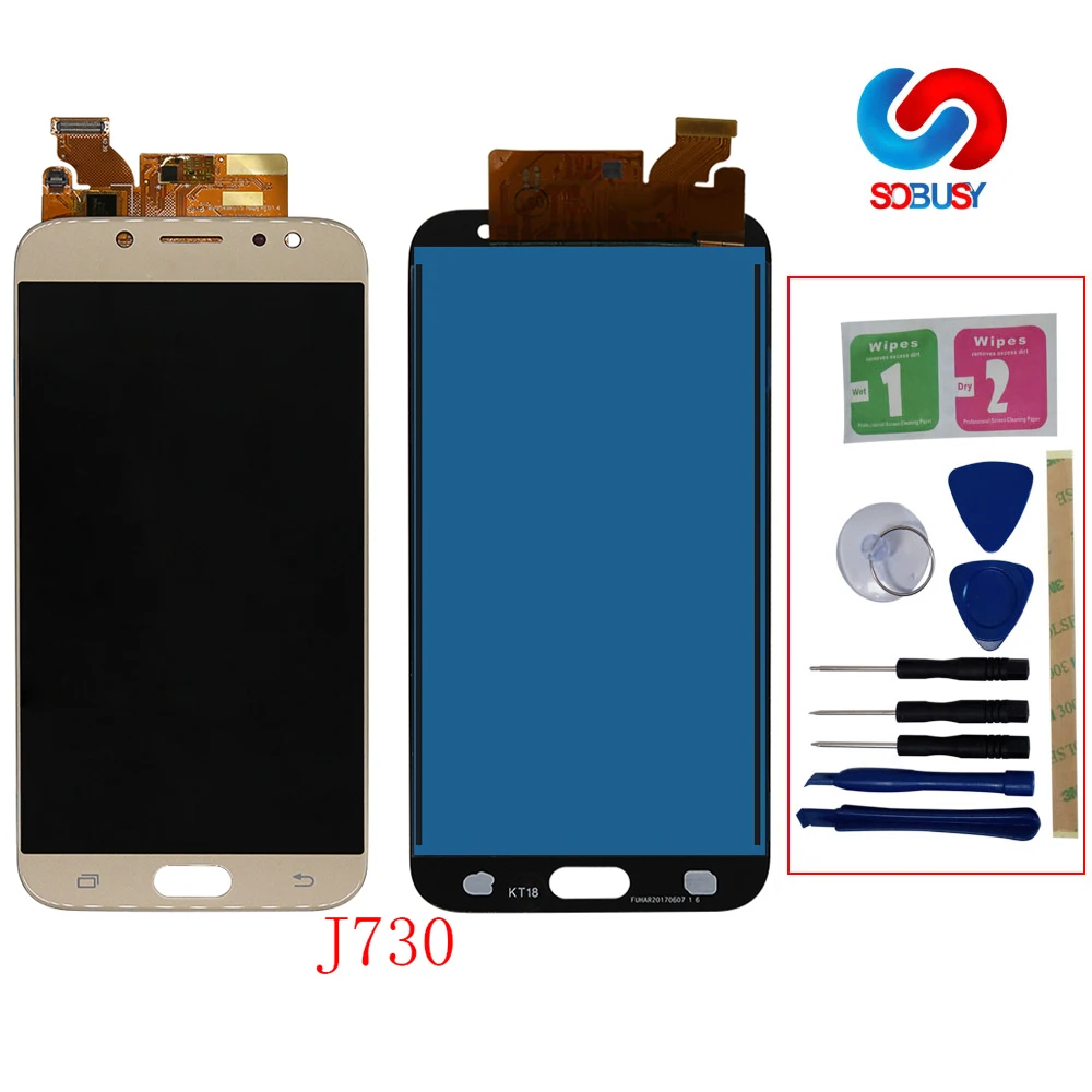 ЖК дисплей Tela для Samsung Galaxy J7 Pro 2017 J730 J730F кодирующий преобразователь сенсорного